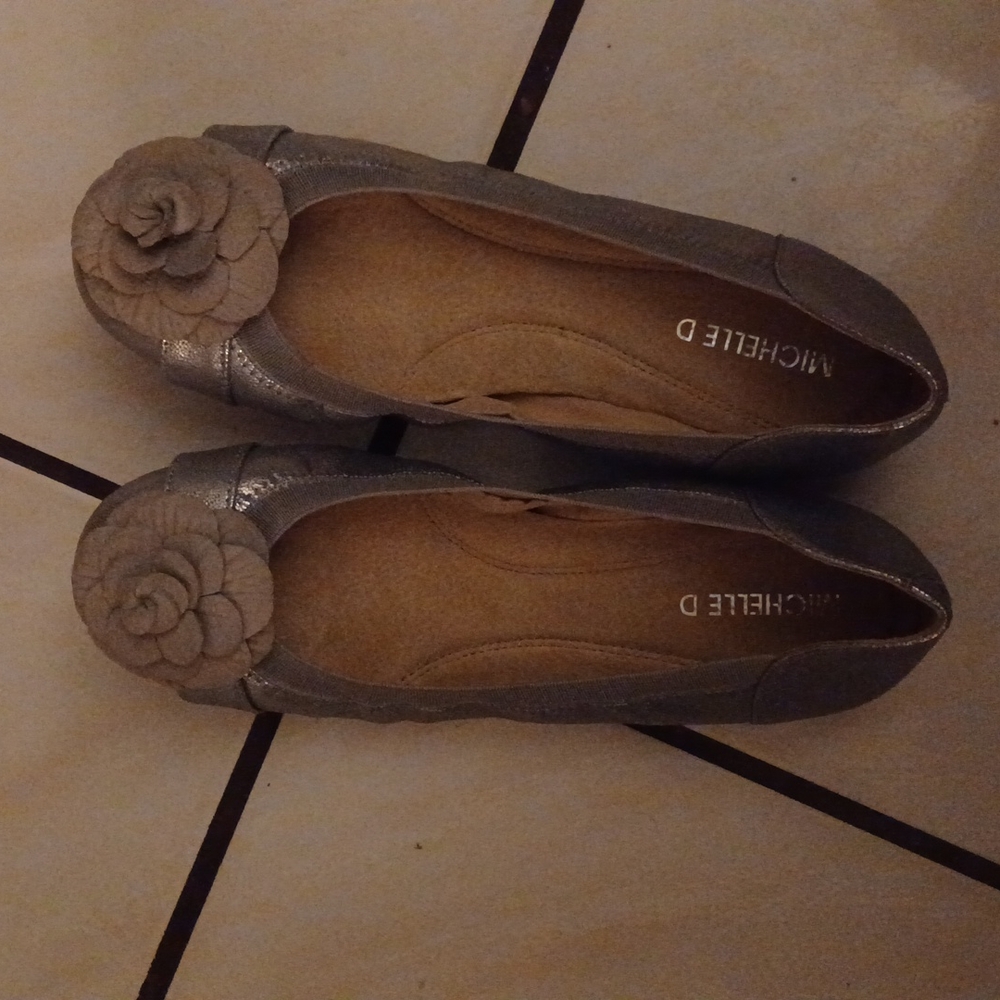 Michelle D Silver loafers
